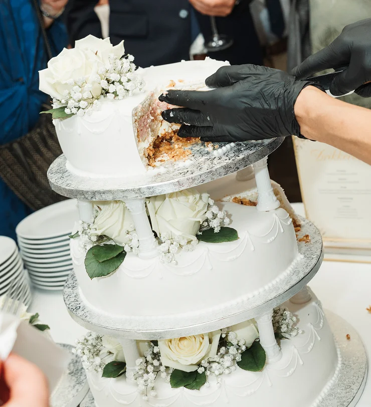 Bryllupskage – detaljebillede fra bryllup på Charlottenlund Slot